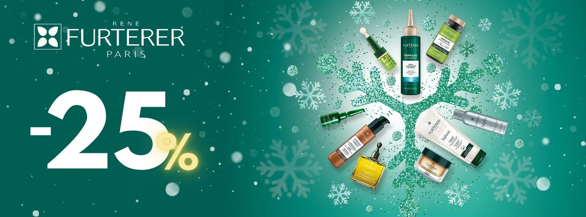 Promoção René Furterer na Pharmee — 25% de desconto em cuidados capilares de excelência. Reduza a queda, fortaleça e devolva vitalidade ao cabelo com Triphasic Progressive.