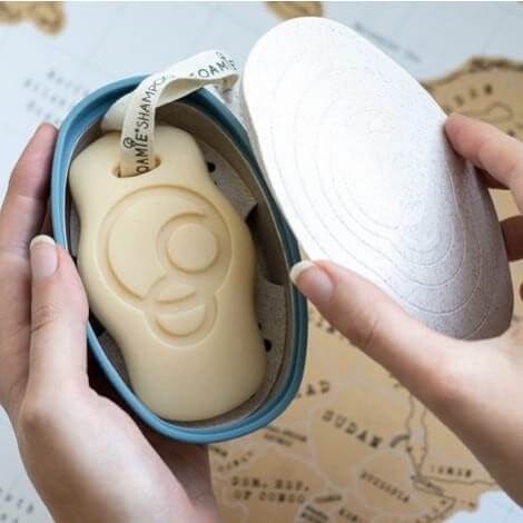 caixa de transporte champô sólido