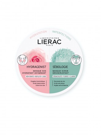 Lierac Duo Mask Hydragenist Máscara SOS Hidratação Oxigenante & Sebologie Máscara Exfoliante Desincr Lierac Duo Mask Hydragenist Máscara SOS Hidratação Oxigenante & Sebologie Máscara Exfoliante Desincr
