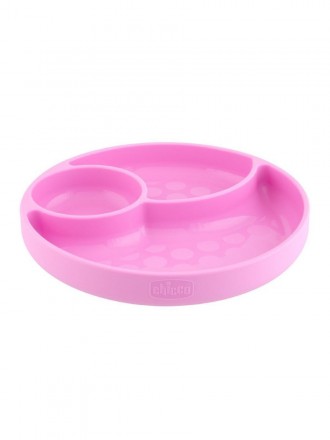 Chicco Take Eat Easy Plato Silicona Rosa Separadores