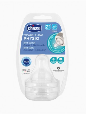 Chicco Tetina Physio Fluxo Normal 0+ meses  (2 tetinas)