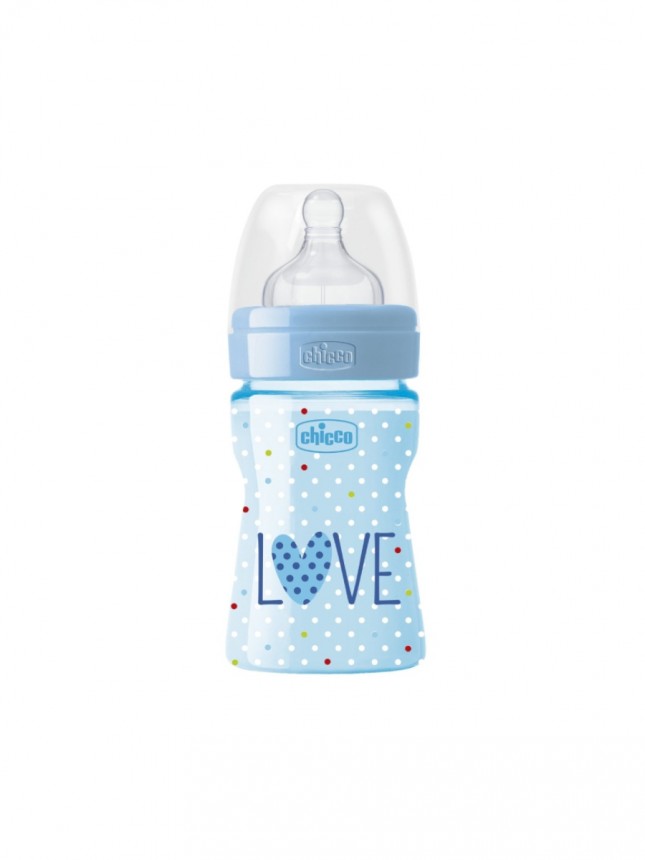 Chicco Bibero Well Being Love 0+ meses Rosa ou Azul Fluxo Regular 150 ml