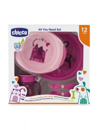 Chicco Conjunto para Refeio  12+ meses Rosa
