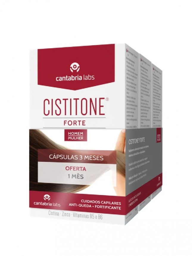 Cistitone Forte 3x60 Cpsulas Anticada y Fortalecedoras para Cabello y Uas con 1 paquete de regalo