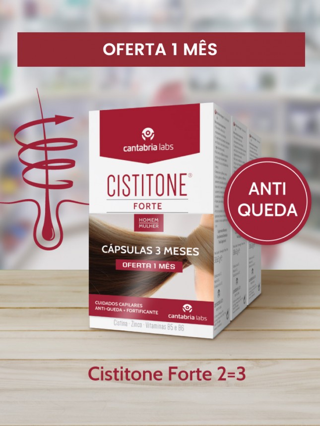 Cistitone Forte 3x60 Cpsulas Antiqueda e Fortificantes de Cabelo e Unhas com 1 embalagem de oferta