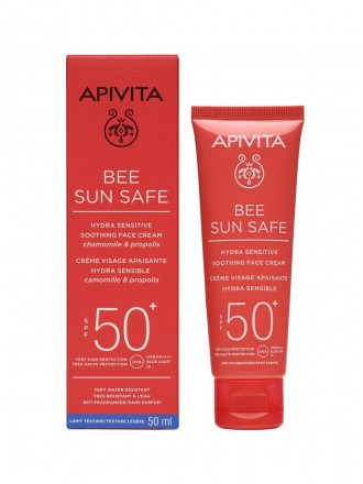 Apivita Bee Sun Safe FPS50+ Creme Protetor Solar de Rosto para Pele Sensvel 50 ml