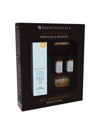 Skinceuticals Coffret Protect Oil Shield UV Defense Protetor Solar em Creme Toque Seco SPF50 30ml co Skinceuticals Coffret Protect Oil Shield UV Defense Protetor Solar em Creme Toque Seco SPF50 30ml co