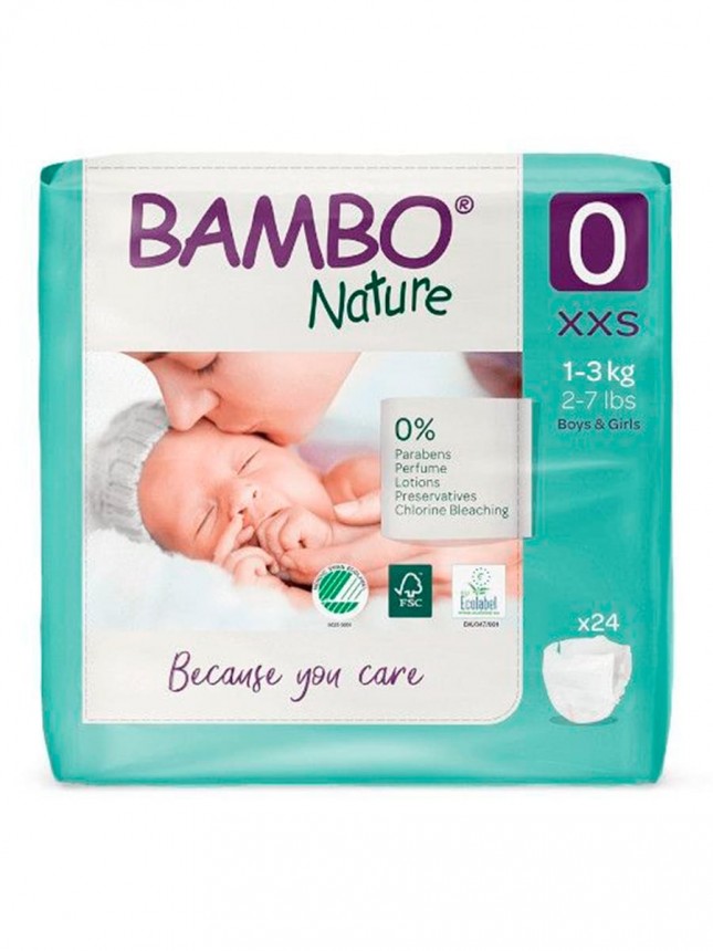 Bambo Nature Fraldas 0 (Prematuros) 1-3 kg (24 Fraldas)