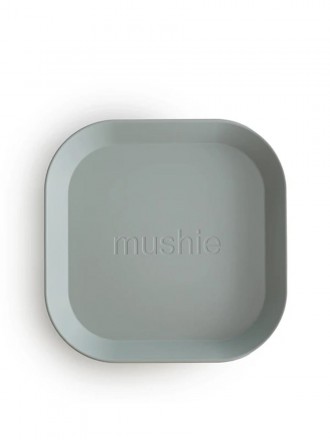 Mushie Set de 2 Platos Cuadrados Salvia