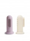 Mushie  2 Escovas de Dentes de Dedo em Silicone Soft Lilac/ Ivory