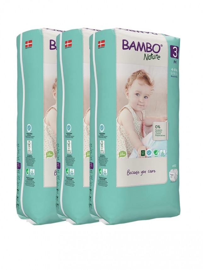 Bambo Nature Paales 3 (M) 4-8 kg (52 Paales) PACK 3