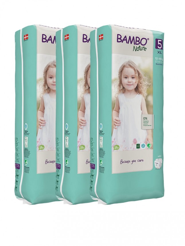 Paales Bambo Nature 5 (XL) 12-18kg (44 Paales) PACK 3
