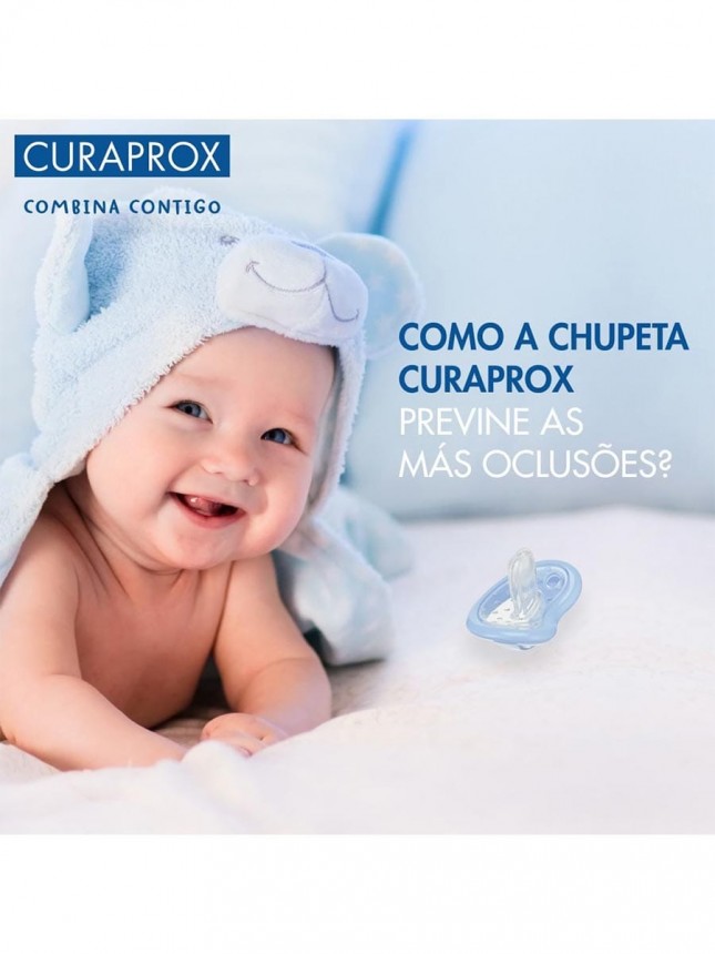 Curaprox Baby Breath Easy Chupeta Silicone Azul Tamanho 0 (3 a 7kg)