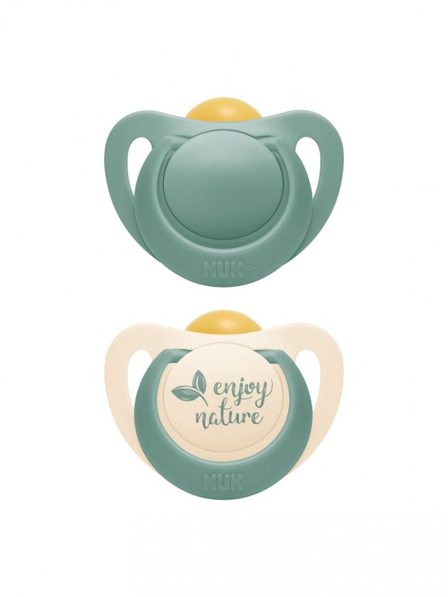 Chupete NUK For Nature Silicona T1 0 a 6 meses x2 Verde - 7276287