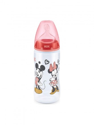 NUK Biberão First Choice + Minnie Mouse Indicador de Temperatura PP 300 ml  Silicone 6 a 18 meses 