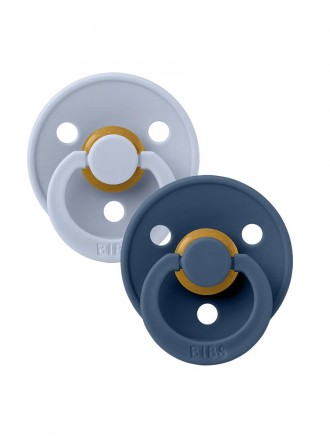 Bibs Colour 2 Chupetas Dusty Blue/Steel Blue 6 a 18 meses
