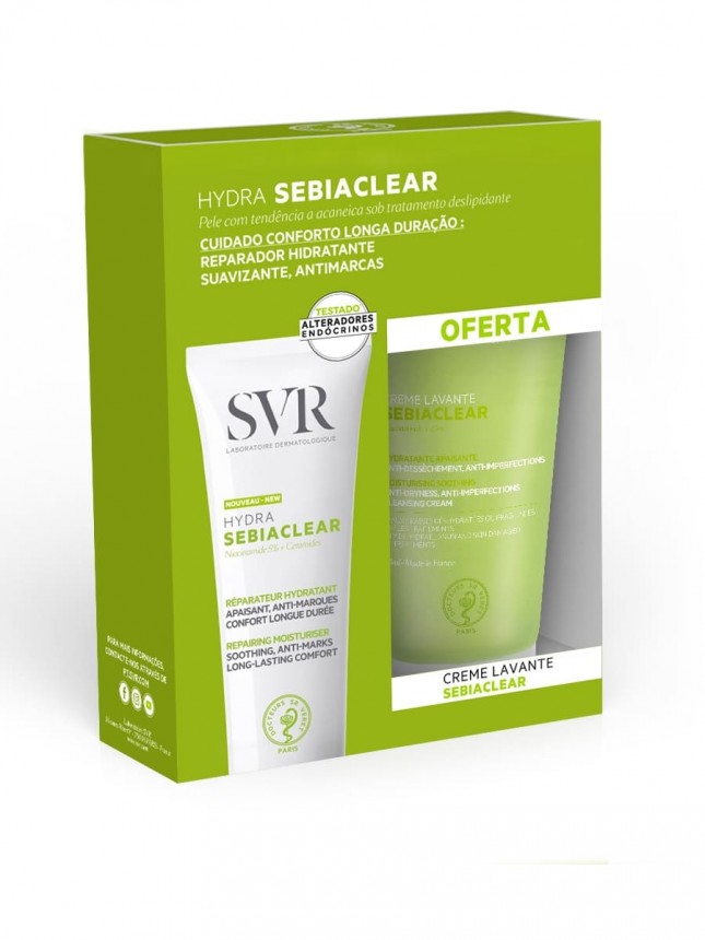 SVR Sebiaclear Hydra 40ml com oferta de Creme Lavante 55ml