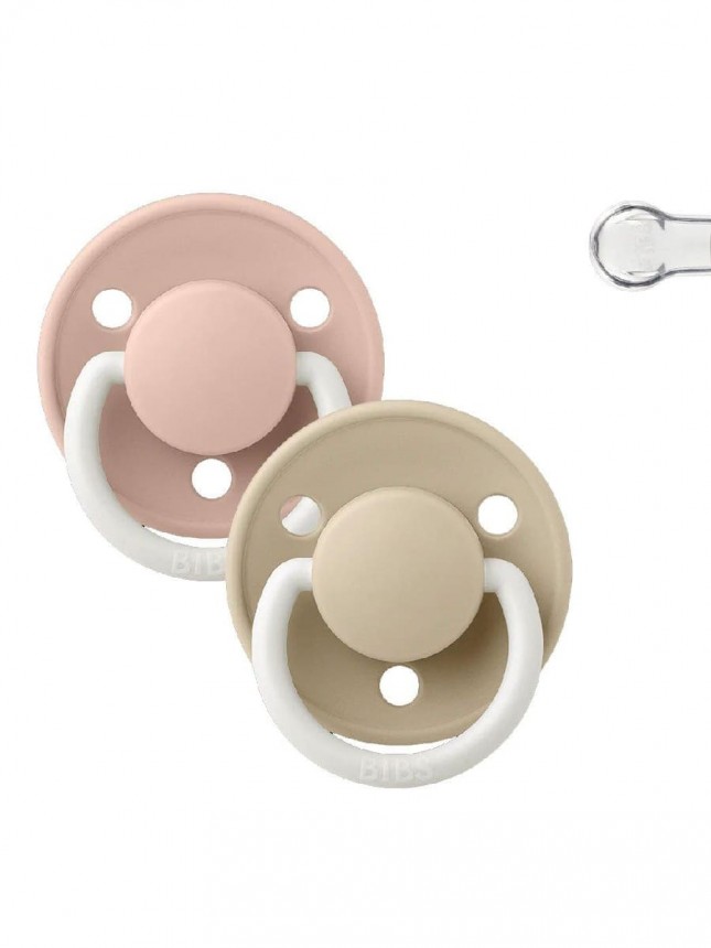 Bibs De Lux Glow 2 Chupetas Noite Blush/Vanilla Silicone 0 a 36 meses