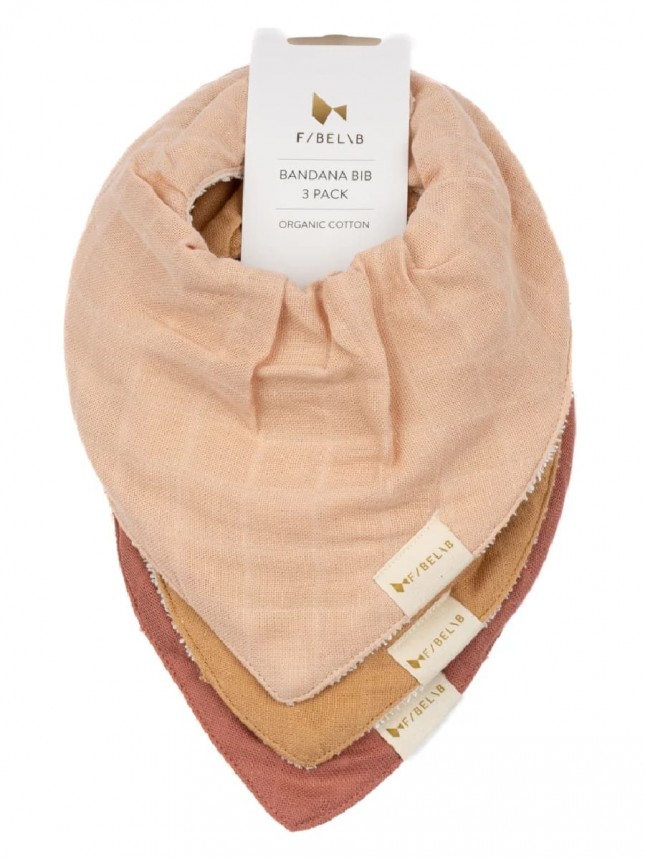 Fabelab Trio Bandana / Babete Dusty Rose Mix