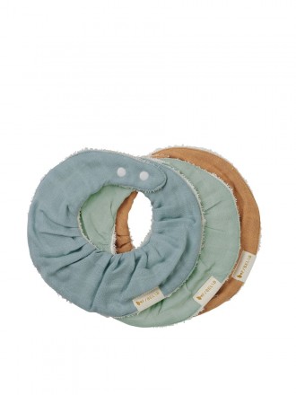 Fabelab Trio Bandana / Babete  Redondo Cottage Blue Mix