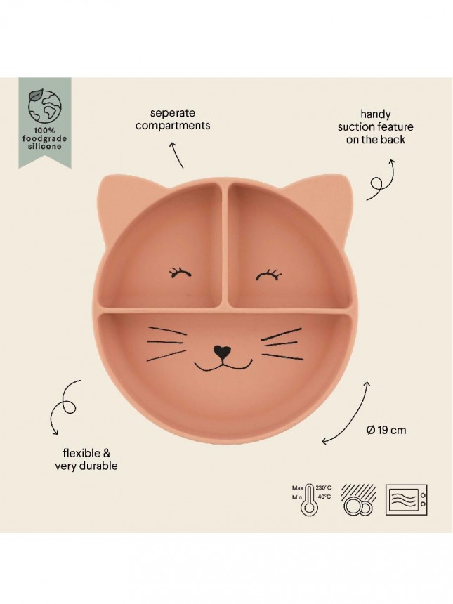 Trixie Prato de silicone com divisorias e ventosa Mr Cat