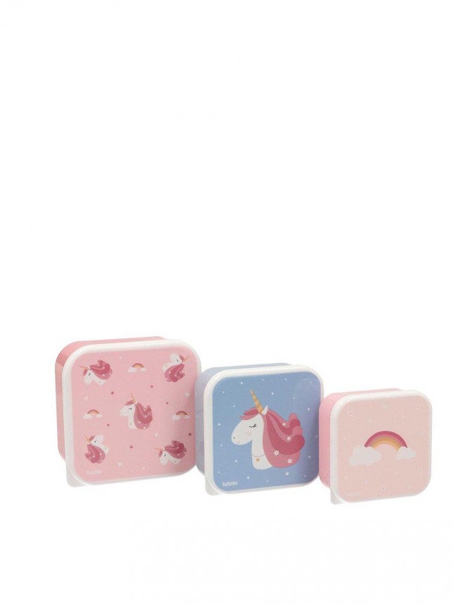Tutete Set 3 Lancheiras Snack Unicorn