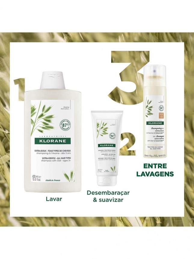 Klorane Champ� Seco com Cor Cabelo Castanho Aveia Bio 150 ml