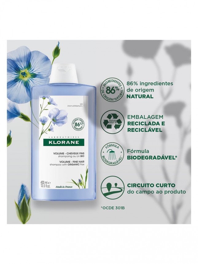 Klorane Capilar Champo Fibra Linho 200ml