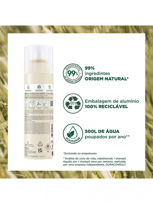 Klorane Champ� Seco com Cor Cabelo Castanho Aveia Bio 150 ml