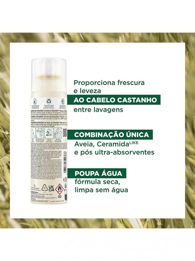 Klorane Champ� Seco com Cor Cabelo Castanho Aveia Bio 150 ml