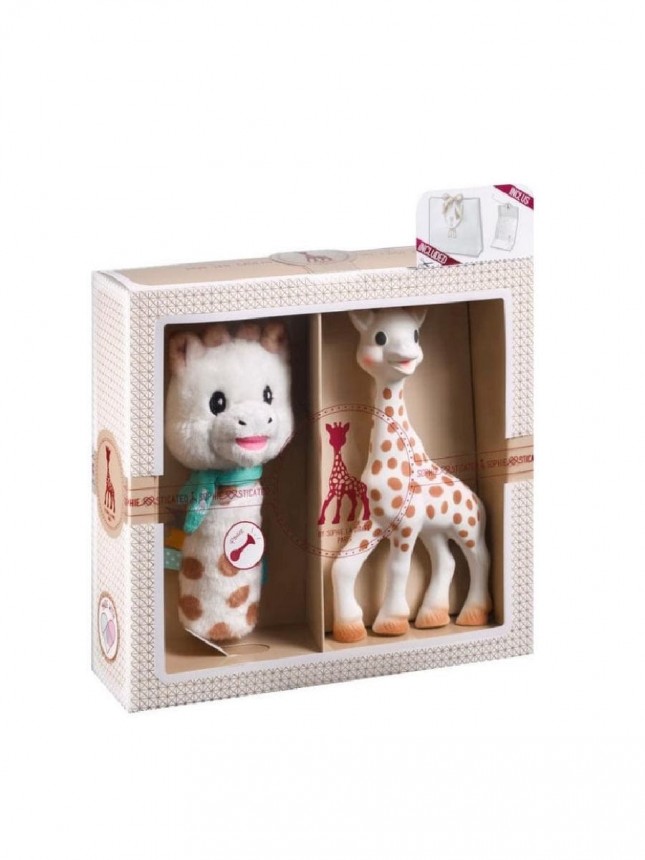 Sophie la Girafe Conjunto Roca Peluche e Girafa Sofie