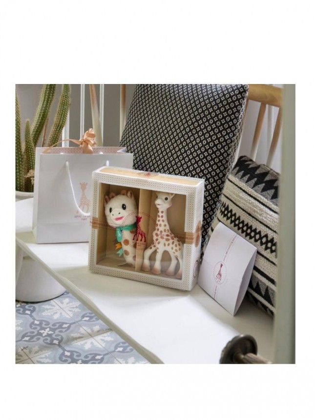 Sophie la Girafe Conjunto Roca Peluche e Girafa Sofie