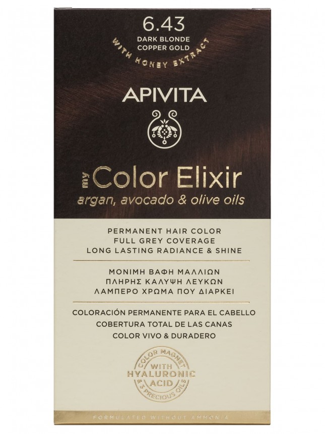 Apivita Color Elixir 6.43 Ouro Cobre Loiro Escuro