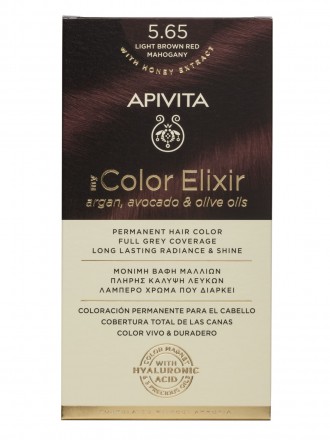 Apivita Color Elixir 5.65 Castanho Claro Mogno Avermelhado