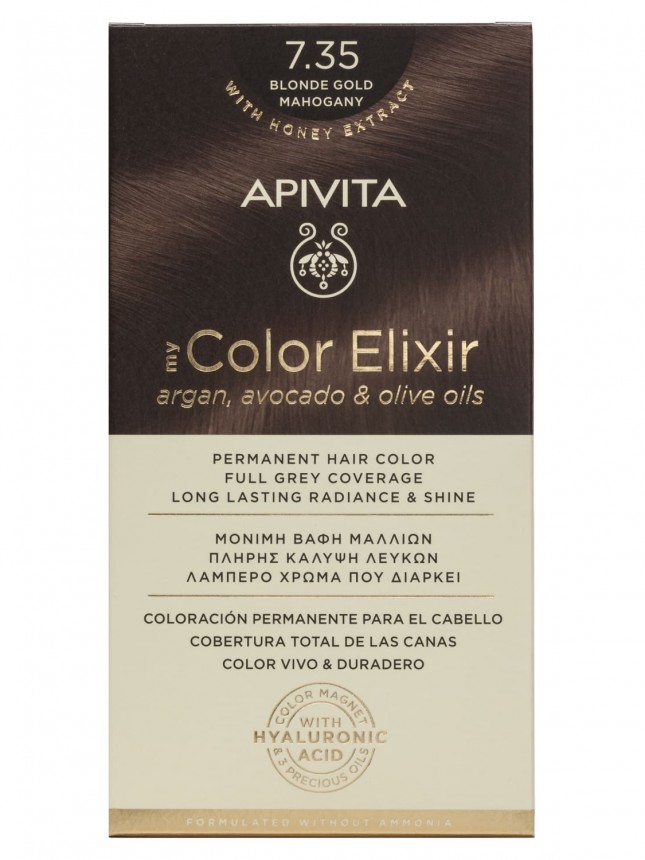 Apivita Color Elixir 7.35 Loiro Ouro Mogno