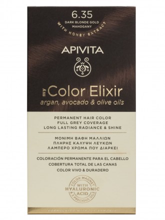 Apivita Color Elixir 6.35 Ouro Mogno Loiro Escuro