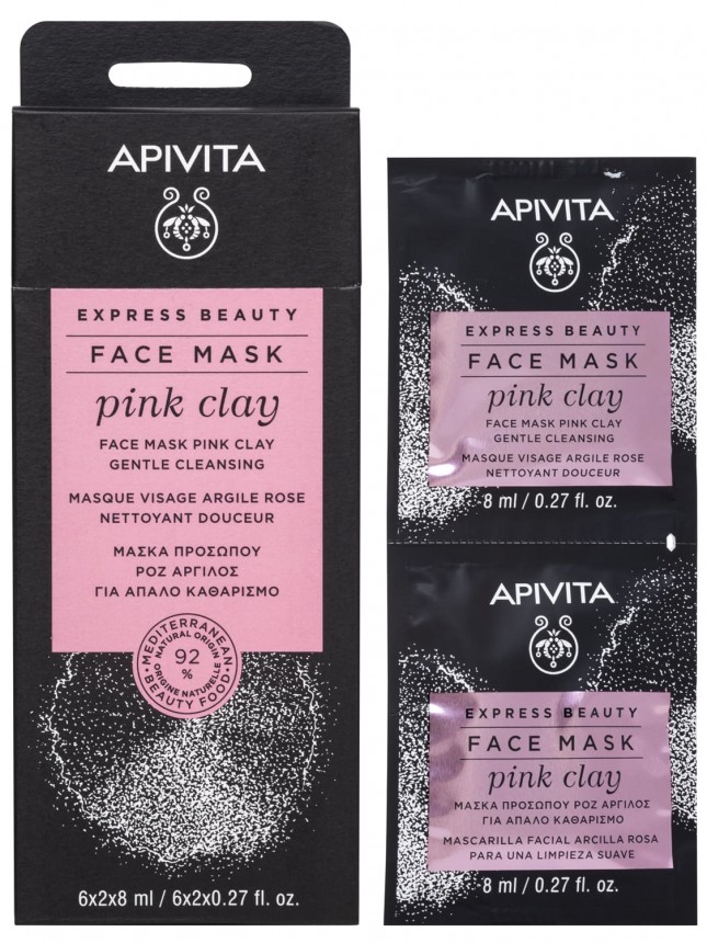 Apivita Mscara de Limpeza Suave Argila Rosa