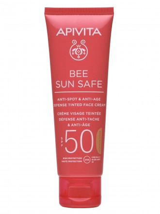 Apivita Bee Sun Safe FPS50 Protetor Solar de Rosto com Cor Antienvelhecimento 50 ml