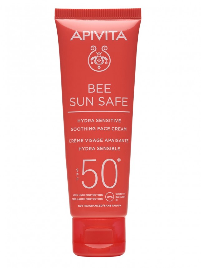 Apivita Bee Sun Safe FPS50+ Creme Protetor Solar de Rosto para Pele Sensvel 50 ml
