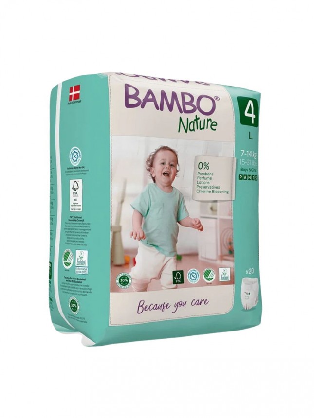 Bambo Nature Fraldas Cueca  4 (L) 7-14kg (20 Fraldas)
