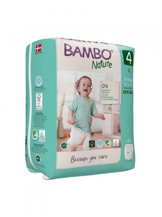 Bambo Nature Fraldas Cueca  4 (L) 7-14kg (20 Fraldas)