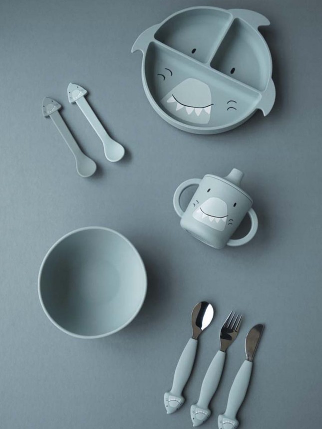 Trixie Baby Silicone Cutlery Set Pack 3 Mr. Shark