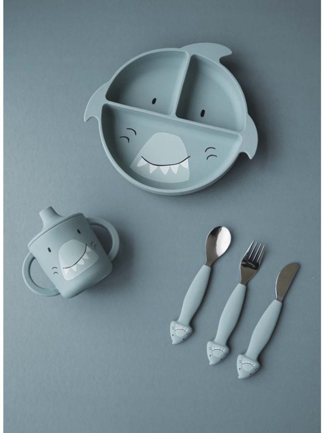 Trixie Baby Silicone Cutlery Set Pack 3 Mr. Shark