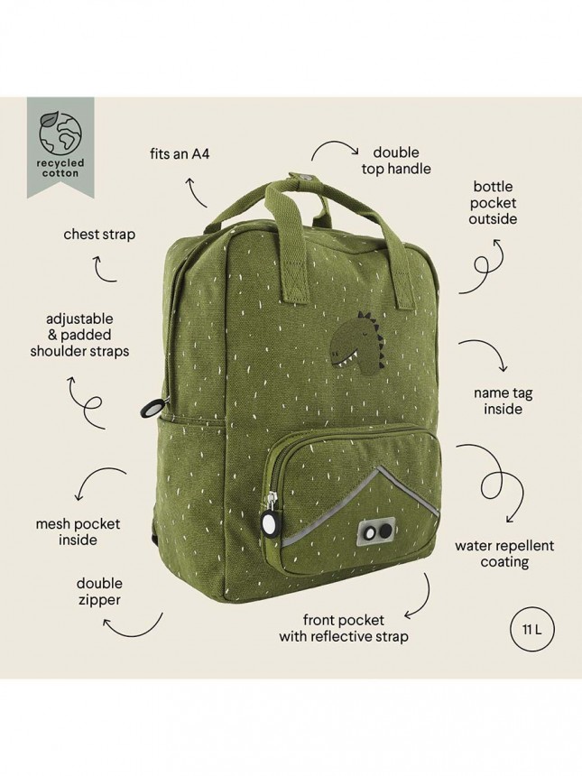 Mochila grande Trixie Baby - Mr. Dino