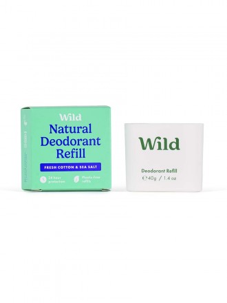 WILD Desodorizante Natural Recarga Algodo Fresco e Sal Marinho  40g