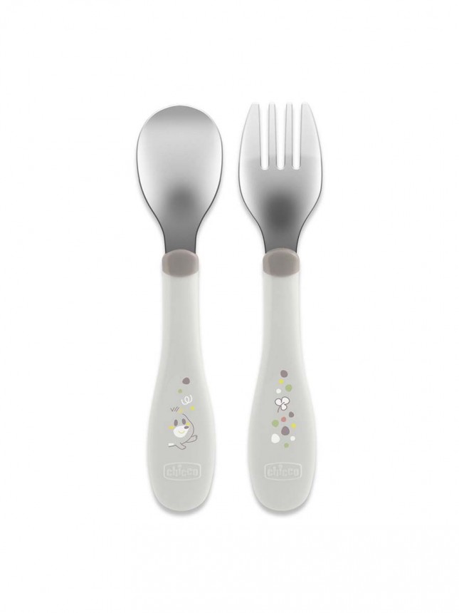 Chicco Talheres Inox Cinzento