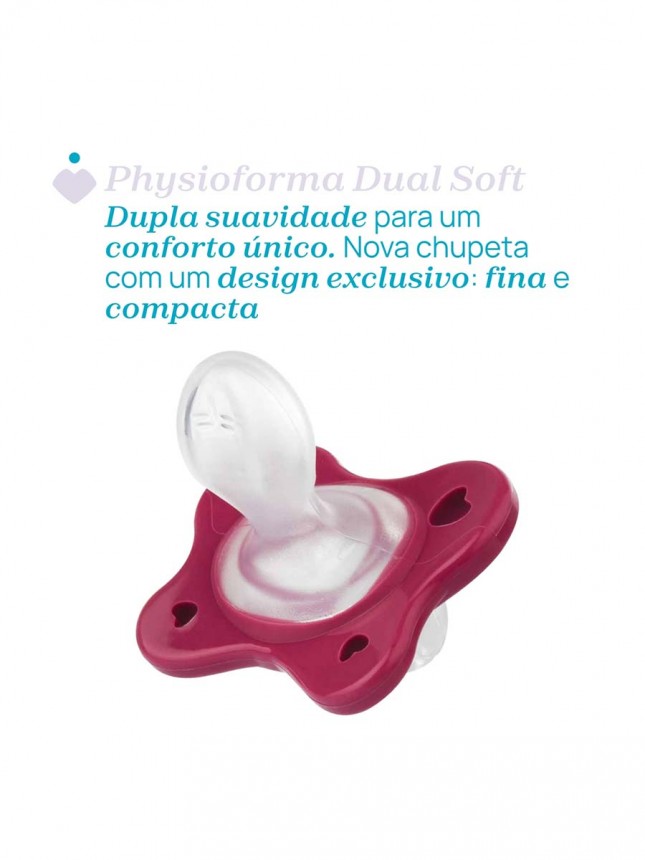 Chicco Physioforma� Dual Soft 2 a 6 Meses Rosa/Cinzento 2 Unidades