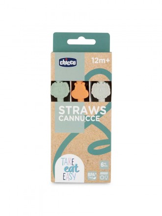 Chicco Pajitas de Silicona - Pack de 6