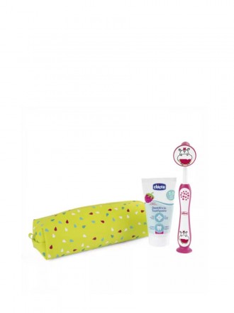 Chicco Estojo Verde Kit Escova + Pasta 3-6 Anos