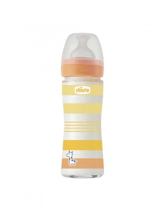 Chicco Well Being Biberes de Vidro Fluxo Normal 0m+ 240ml Amarelo